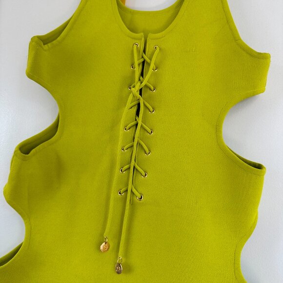 NWT Dundas Capri Mini Dress Bodycon Cut-out Stretch Knit Lace Back Size Large - Picture 10 of 11